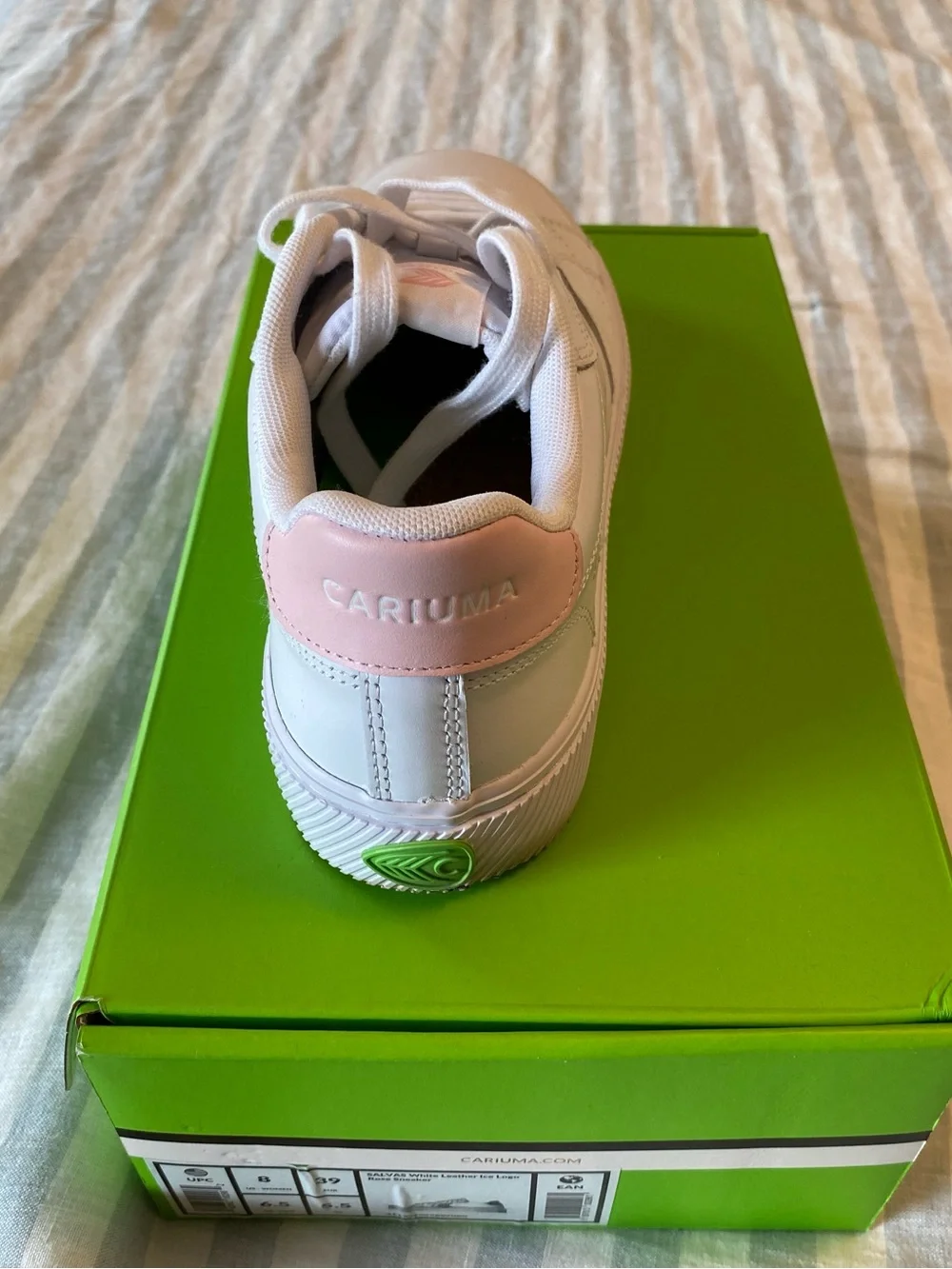 Cariuma Salvas White Leather Ice Logo Rose Sneaker